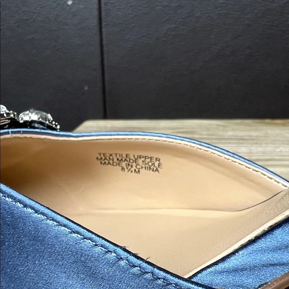 Ann Taylor Blue Satin Embellished Heels - Picture 9 of 11